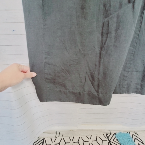 Eileen Fisher Gray 100% Organic Linen Dress, w Sequin Detail sz Medium Petite - Picture 7 of 15